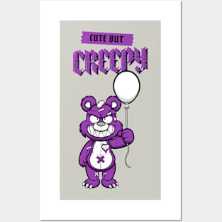 Cute but Creepy, Funny bear with a balloon design Posters and Art